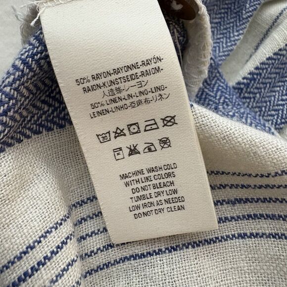 Jen's Pirate Booty Imperial Jumpsuit Linen Blend Striped Romper Size Medium - Picture 6 of 6